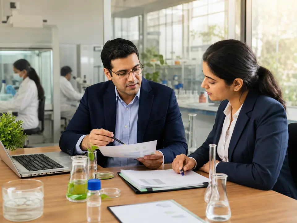 Consultants reviewing export-compliance documents
